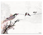 Birds On a Wire Painting - Liz Kapiloto Art & Design