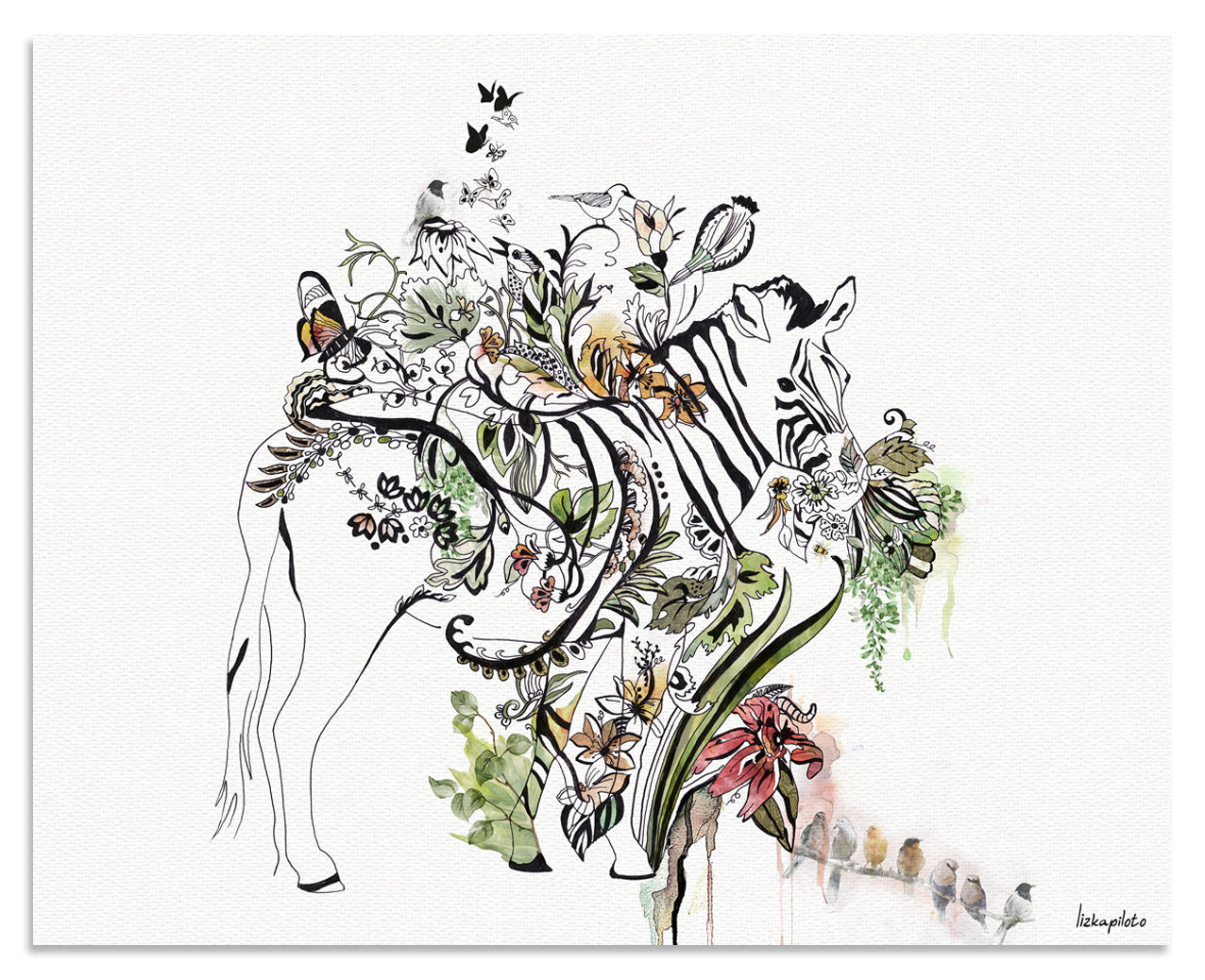 Zebra Painting - Liz Kapiloto Art & Design