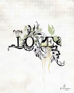"Love" Typographic Artwork | Liz Kapiloto Art & Design
