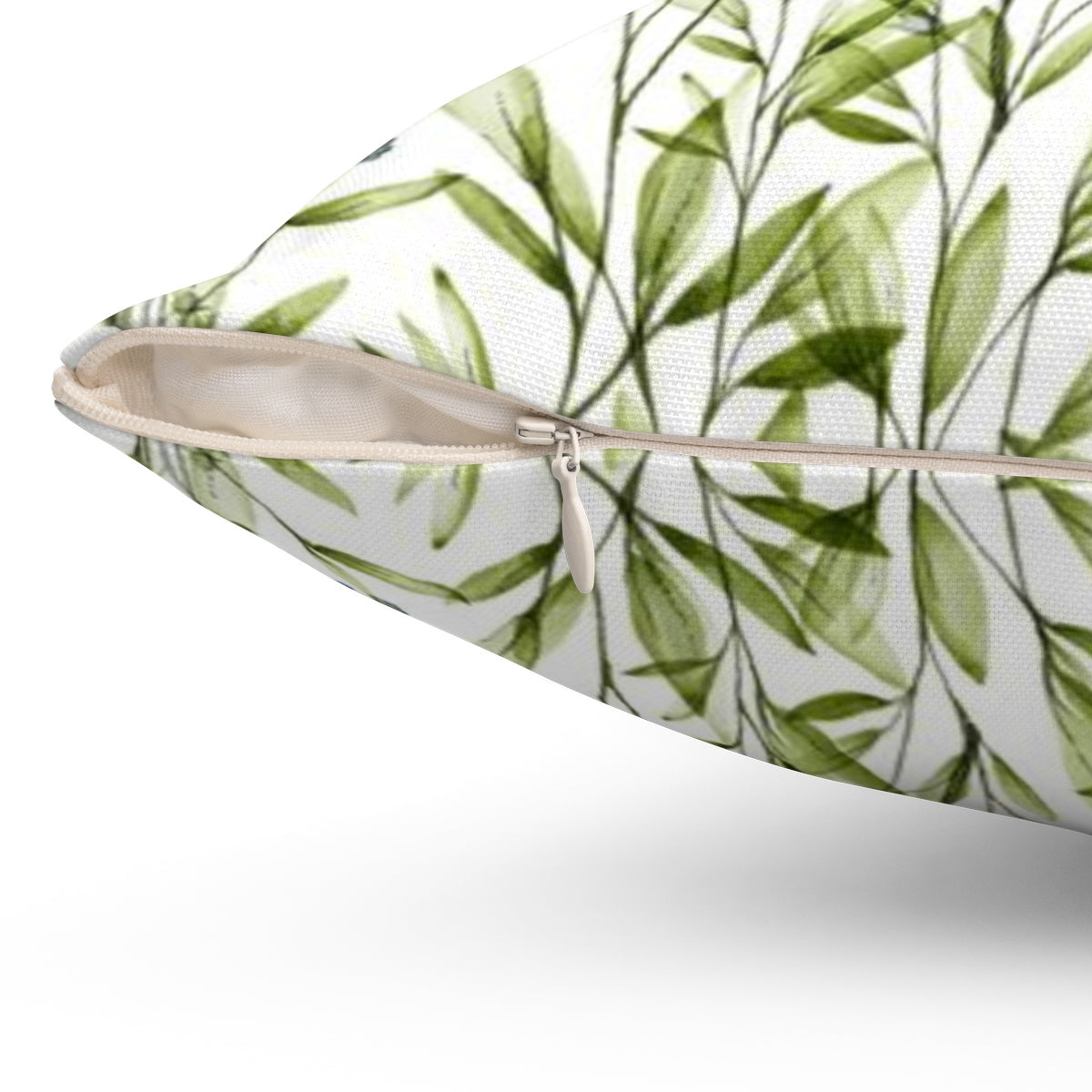Side view of green decorative pillow - Liz Kapiloto Art & Design
