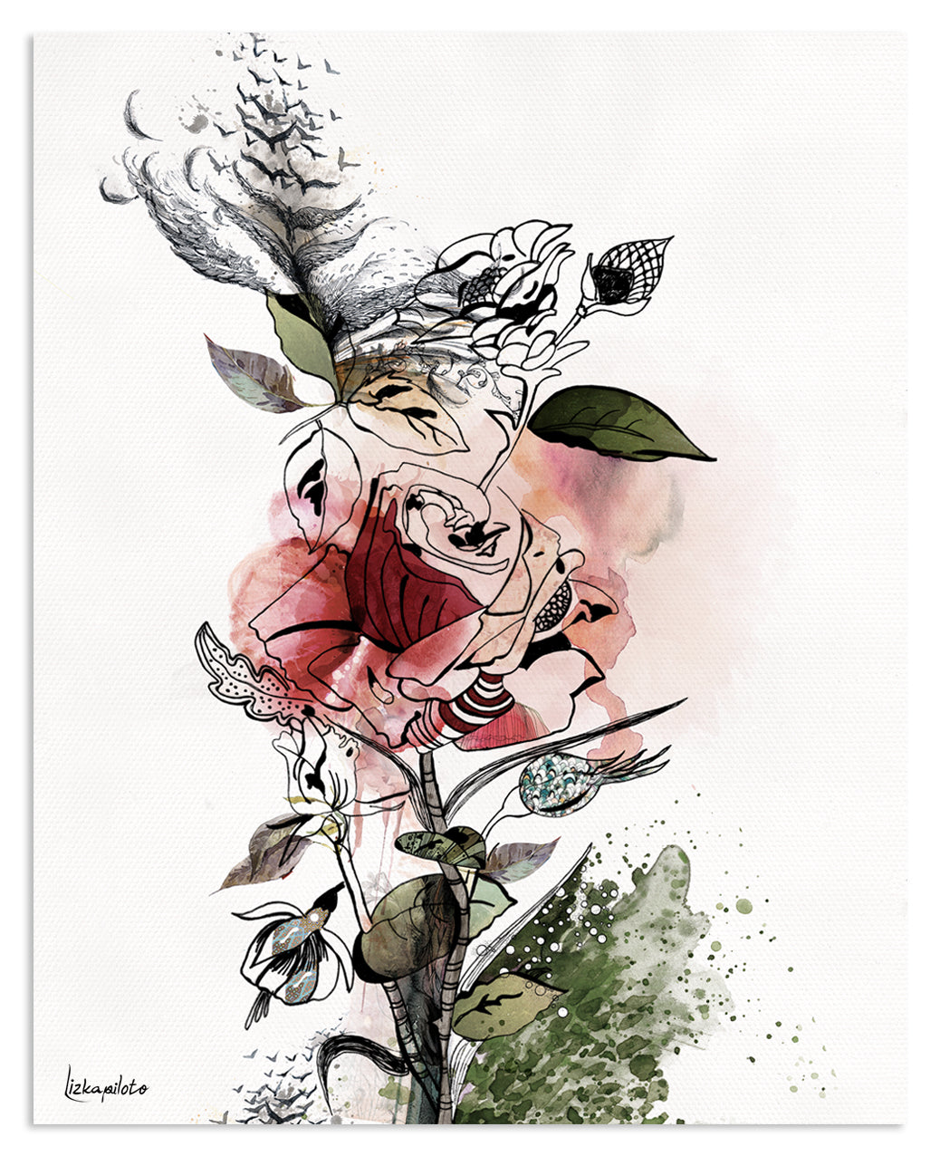Abstract Rose Painting - Liz Kapiloto Art & Design
