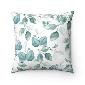 Blue Leaves Throw Pillow - Liz Kapiloto Art & Design