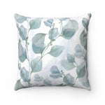 Gray Blue Leaf Throw Pillow - Liz Kapiloto Art & Design