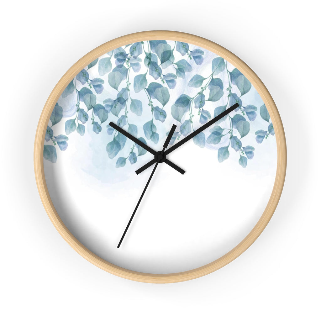 Blue Leaves Wall Clock - Liz Kapiloto Art & Design
