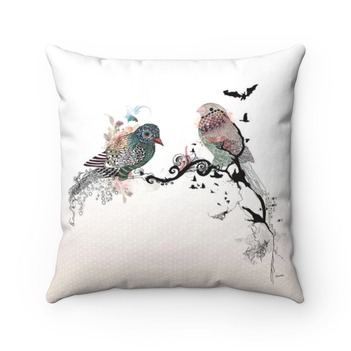 Birds Throw Pillow - Liz Kapiloto Art & Design