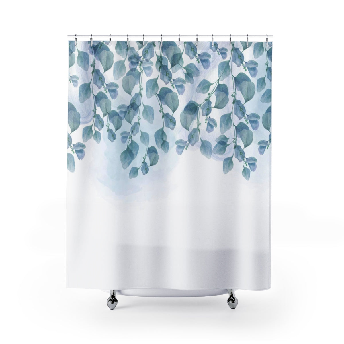 Blue Leaf Shower Curtain - Liz Kapiloto Art & Design