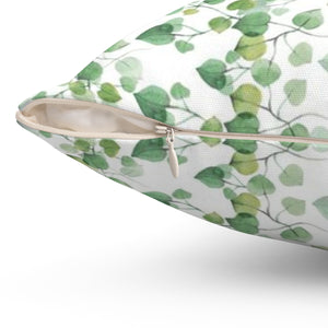 Side view of leaf pattern throw pillow - Liz Kapiloto Art & Design