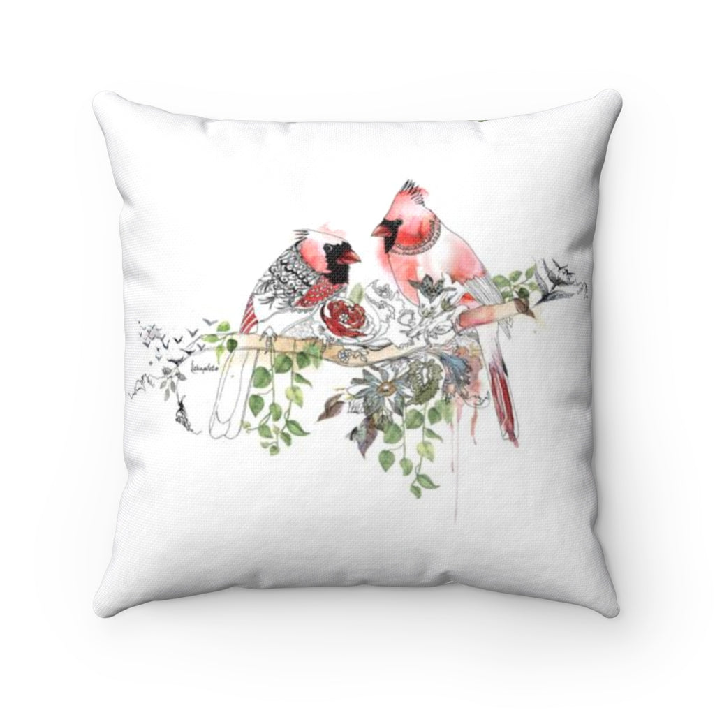 Cardinals Throw Pillow - Liz Kapiloto Art & Design