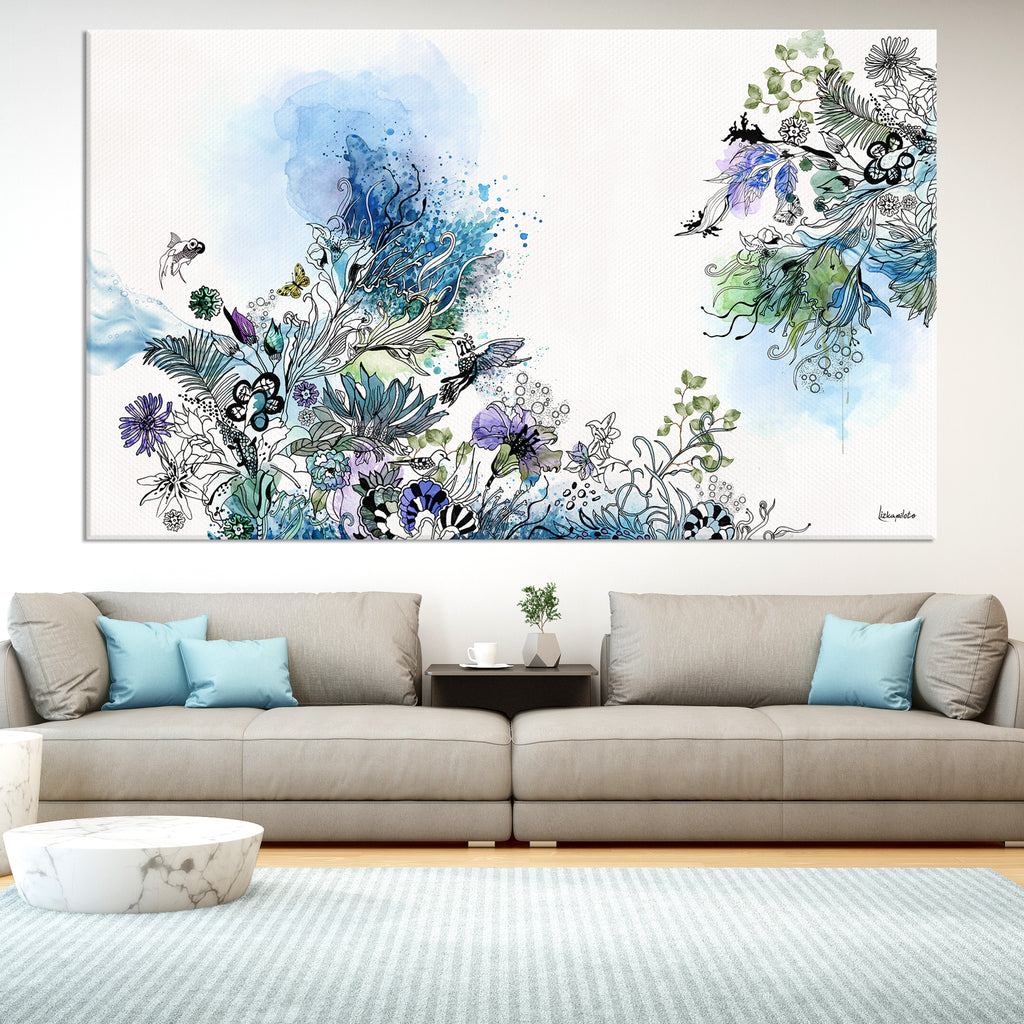 Blue Abstract - Large Canvas - Liz Kapiloto Art & Design