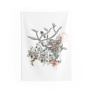 Reindeer wall tapestry hanging | Liz Kapiloto Art & Design