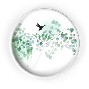 Turquoise Leaves Wall Clock - Liz Kapiloto Art & Design