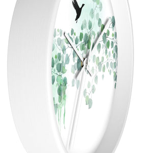 Turquoise Leaves Wall Clock - Liz Kapiloto Art & Design