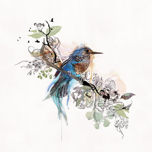 Blue Bird Watercolor Original Painting | Liz Kapiloto Art & Design