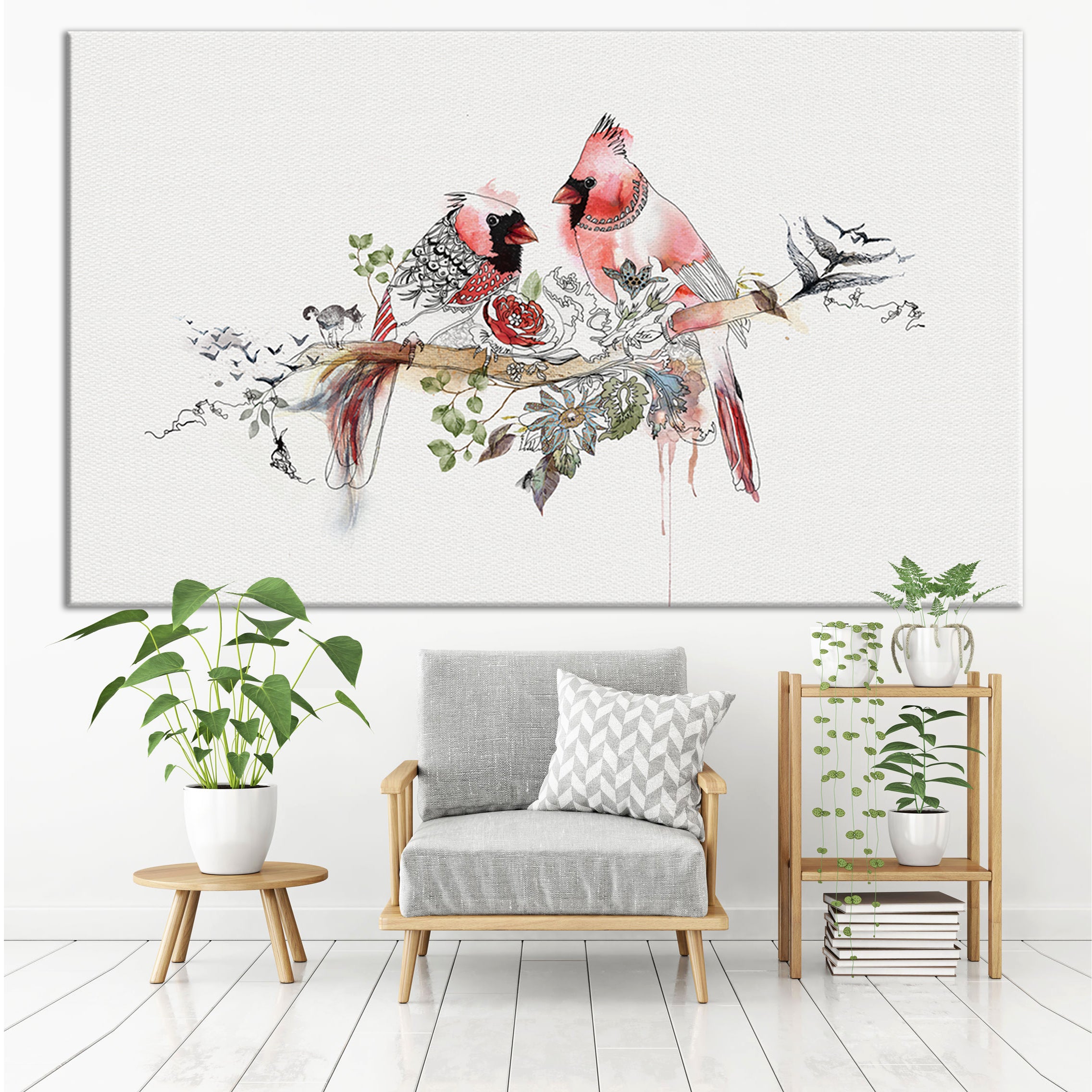 Cardinals - Large Canvas - Liz Kapiloto Art & Design