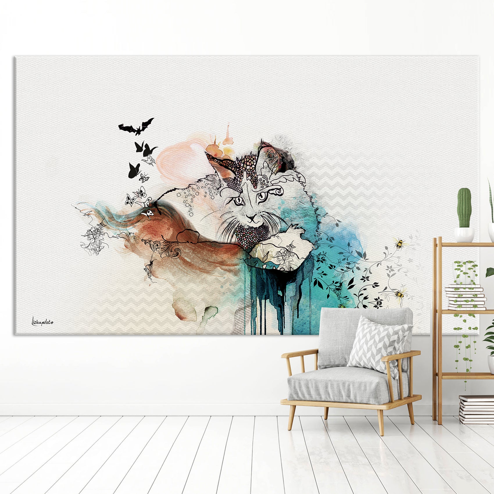Cat - Large Canvas - Liz Kapiloto Art & Design