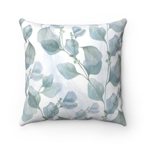 Blue leaf pattern accent pillow - Liz Kapiloto Art & Design
