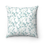 Light blue leaf Tthrow pillow
