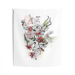 Floral wall tapestry, red and green - Liz Kapiloto Art & Design