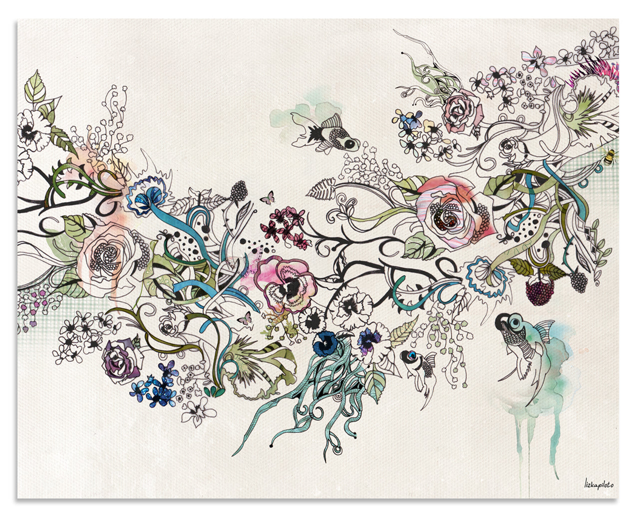 Corals Abstract Painting - Liz Kapiloto Art & Design