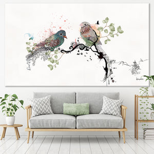 Love Birds - Large Canvas - Liz Kapiloto Art & Design