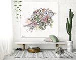 Bird art with soft colors