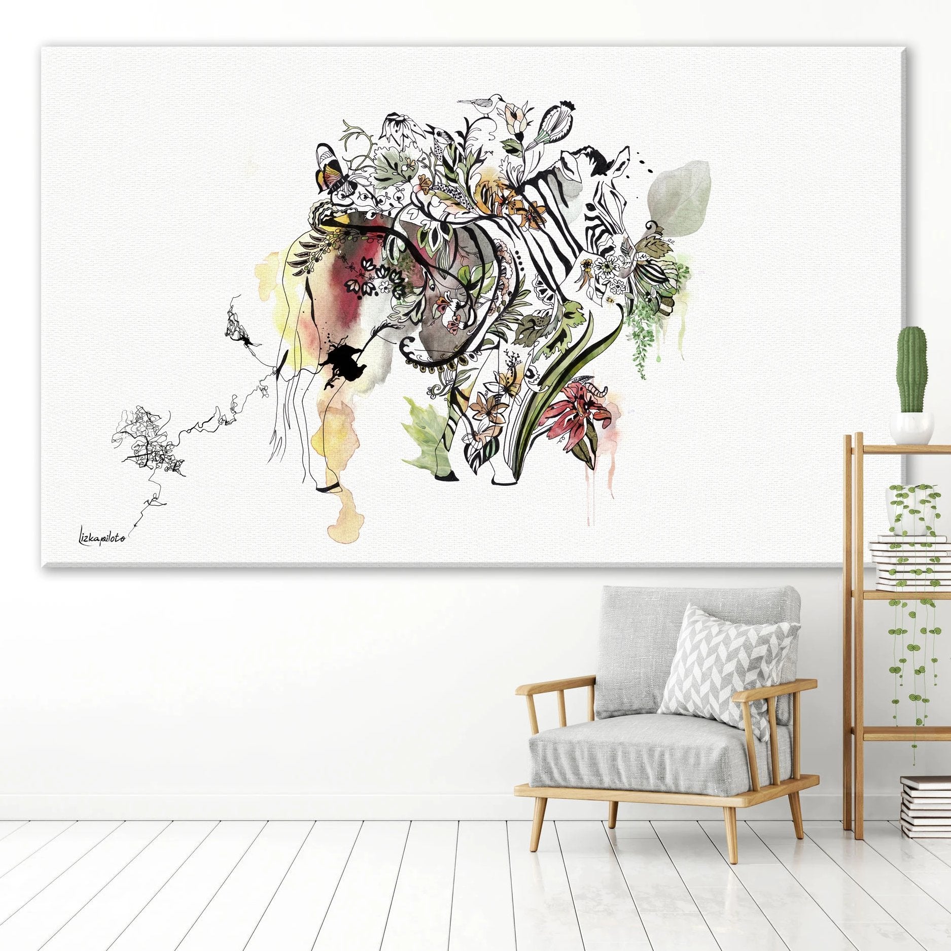 Zebra - Large Canvas - Liz Kapiloto Art & Design